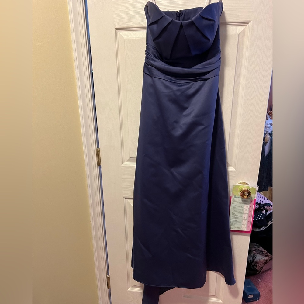 B2 Violet floor length bridesmaid dress